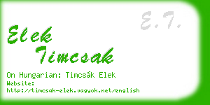 elek timcsak business card
